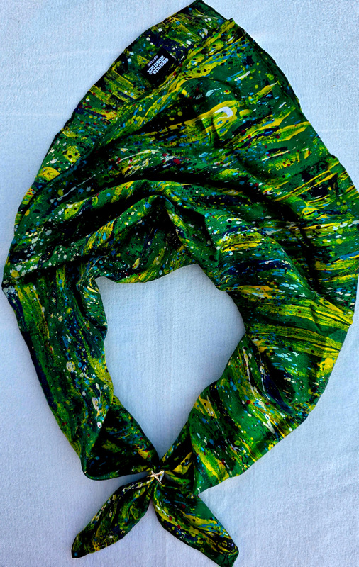 Anda Abstract Silk Scarf - "May" 90cm x 90cm