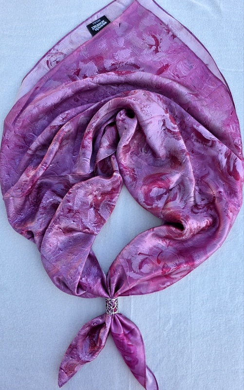 Anda Abstract Silk Scarf - "Roses" 90cm x 90cm
