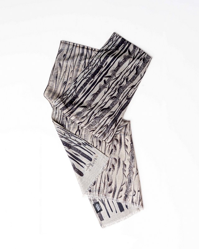Anda Abstract Wool Scarf - "Forest"