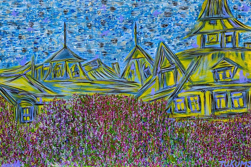 Anda Abstract Painting - "Tukums Is Blossoming"