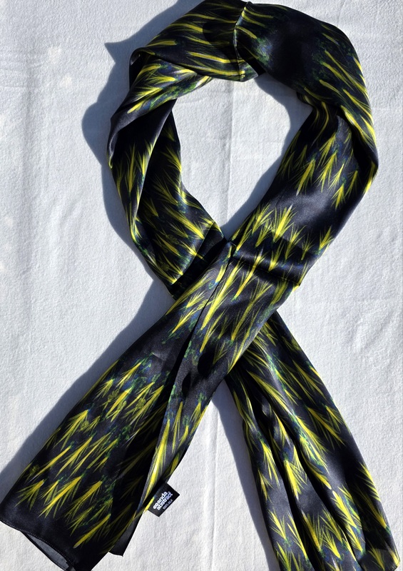 Anda Abstract Silk Scarf - "Light Impulses"