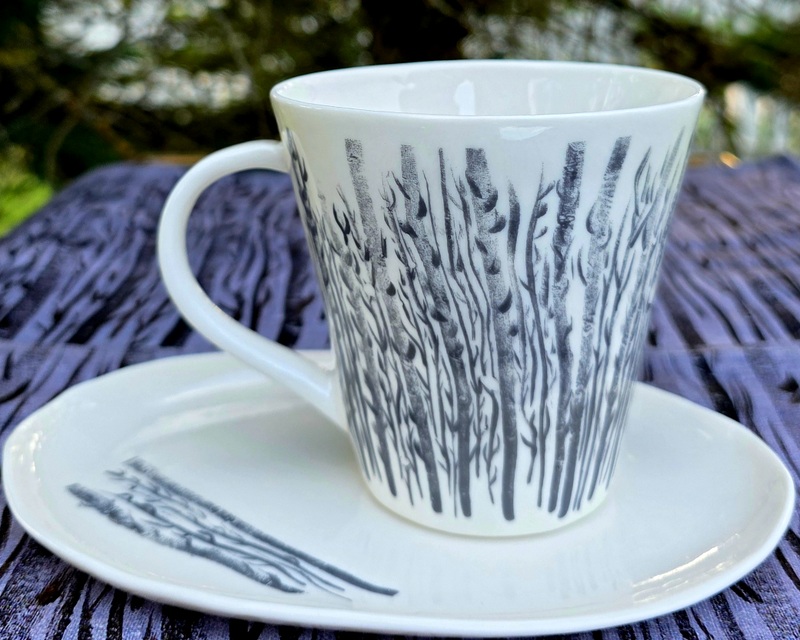 Anda Abstract Porcelain Mug - "Forest"